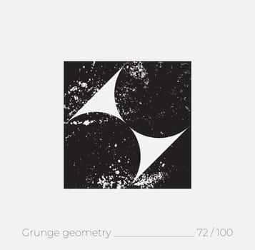 Geometric simple shape in grunge retro style. Universal design element for T-shirt, Posters, Magazine, sale leaflet, billboard, branding