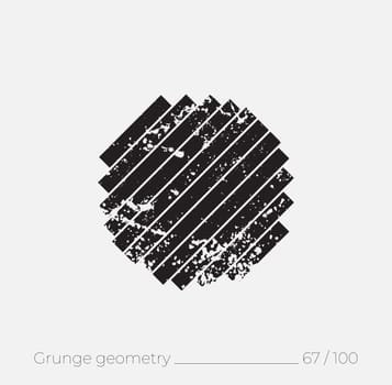 Geometric simple shape in grunge retro style. Universal design element for T-shirt, Posters, Magazine, sale leaflet, billboard, branding