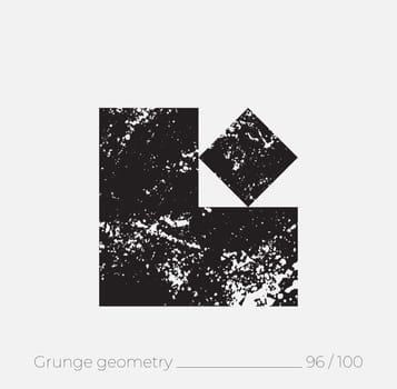 Geometric simple shape in grunge retro style. Universal design element for T-shirt, Posters, Magazine, sale leaflet, billboard, branding