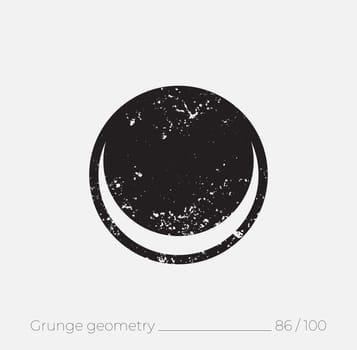 Geometric simple shape in grunge retro style. Universal design element for T-shirt, Posters, Magazine, sale leaflet, billboard, branding