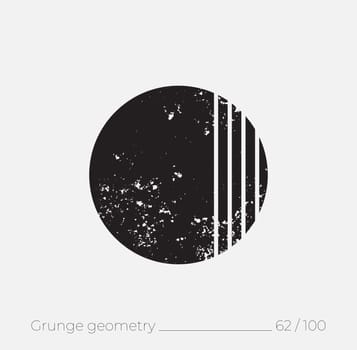 Geometric simple shape in grunge retro style. Universal design element for T-shirt, Posters, Magazine, sale leaflet, billboard, branding