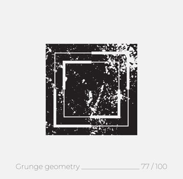 Geometric simple shape in grunge retro style. Universal design element for T-shirt, Posters, Magazine, sale leaflet, billboard, branding