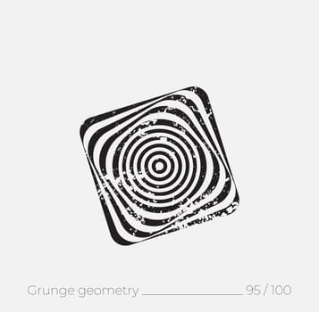 Geometric simple shape in grunge retro style. Universal design element for T-shirt, Posters, Magazine, sale leaflet, billboard, branding