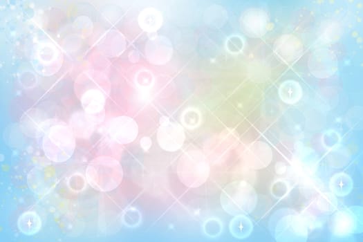 Abstract vivid summer bokeh in soft color style background with free space for text.