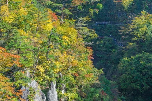 Naruko Gorge is one of the Tohoku Region's most scenic gorges. It is located in north-western Miyagi Prefecture, about 70 kilometers from Sendai. Every year around late October to early November, the gorge transforms into one of the region's most popular autumn color.