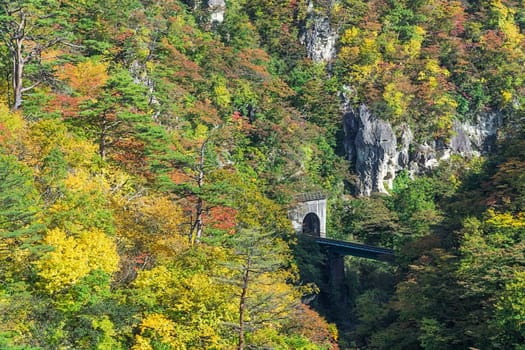 Naruko Gorge is one of the Tohoku Region's most scenic gorges. It is located in north-western Miyagi Prefecture, about 70 kilometers from Sendai. Every year around late October to early November, the gorge transforms into one of the region's most popular autumn color.
