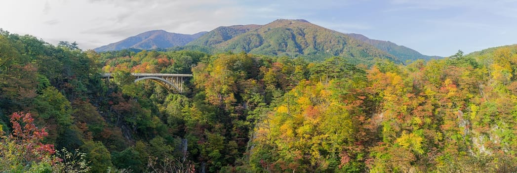 Naruko Gorge is one of the Tohoku Region's most scenic gorges. It is located in north-western Miyagi Prefecture, about 70 kilometers from Sendai. Every year around late October to early November, the gorge transforms into one of the region's most popular autumn color.