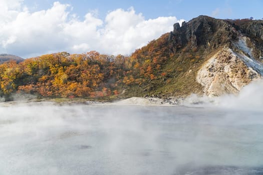 Noboribetsu Onsen is Hokkaido's most famous hot spring resort. A large amount of Noboribetsu's many types of hot spring water surfaces in the spectacular Jigokudani or "Hell Valley"" just above the resort town. Noboribetsu is part of Shikotsu-Toya National Park."