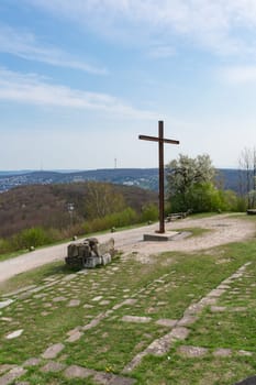 Birkenkopf Stuttgart Park Monument Location Overlook View Panorama Kessel Germany Baden Wuerttemberg Tourism Beautiful Blue Sky Day
