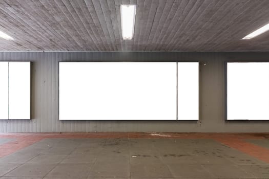 Blank Advertisement Sign City Urban Public White Isolated Clipping Path