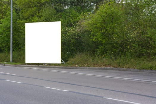 Blank Advertisement Sign City Urban Public White Isolated Clipping Path