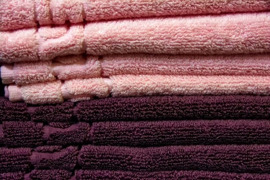 Multicolored Handtowel Closeup Texture Household Object Woven Fabric Folded