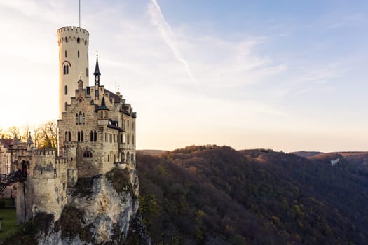 Schloss Lichtenstein Castle Germany Baden-Wuerttemberg Swabian Alb Mountain Castle Fairy Tale Landscape Fortress European Travel Destination Architecture