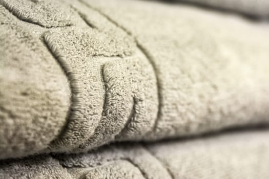 Multicolored Handtowel Closeup Texture Household Object Woven Fabric Folded Weave Grey