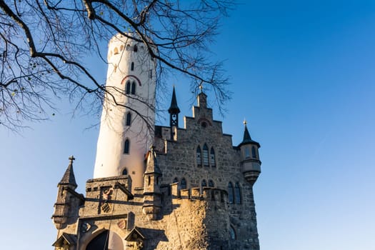 Schloss Lichtenstein Castle Germany Baden-Wuerttemberg Swabian Alb Mountain Castle Fairy Tale Landscape Fortress European Travel Destination Architecture