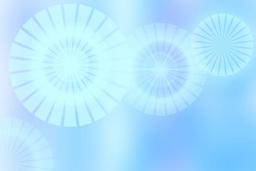 Abstract fresh vivid blue pastel fantasy rainbow background texture with smooth rays and defocused bokeh lights. Beautiful light blue texture.