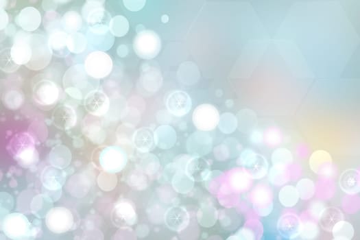 Abstract blue pastel bokeh background texture with bright soft color circles. Space for your text.