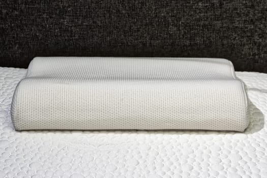 Bed Therapeutic Pillow Mattress Closeup Without Comforter Sleeping Household Object Bedroom Furniture