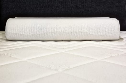 Bed Therapeutic Pillow Mattress Closeup Without Comforter Sleeping Household Object Bedroom Furniture