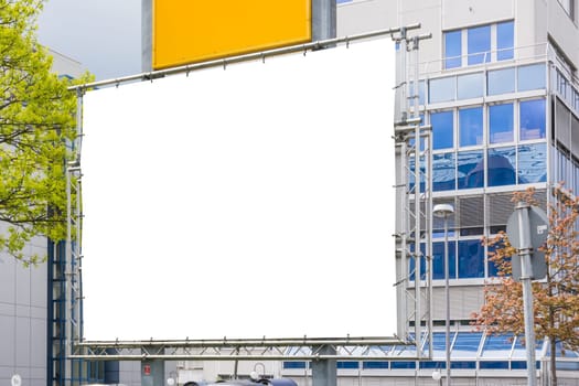 Blank Advertisement Sign City Urban Public White Isolated Clipping Path