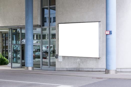 Blank Advertisement Sign City Urban Public White Isolated Clipping Path