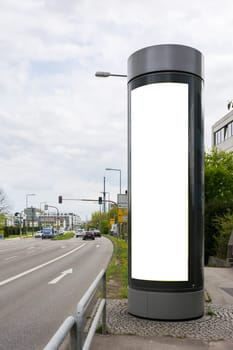 Blank Advertisement Sign City Urban Public White Isolated Clipping Path