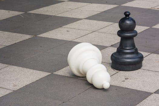 Chess Pieces Board Outdoors Squares Park Large Strategy Asphalt