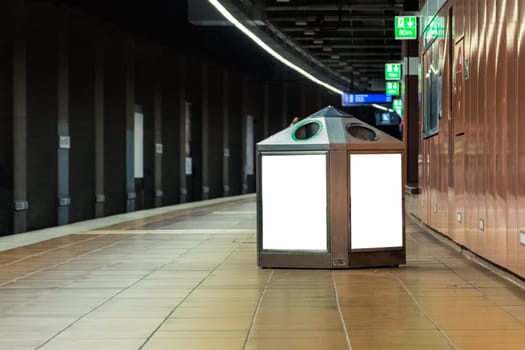 Subway Isolated White Advertisement Space Blank Mockup Transportation Urban