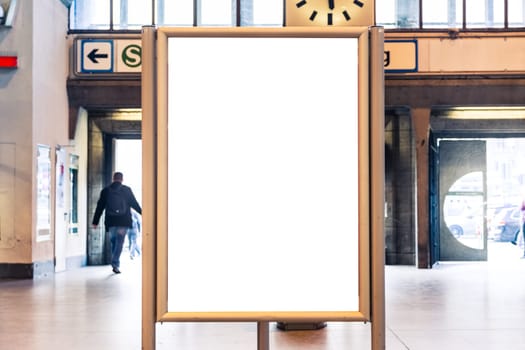 Subway Advertisement Urban Transportation Isolated White Mockup Space Billboard