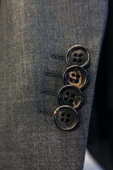 Businessman Suit Success Work Expensive Closeup White Collar Tie Buttons
