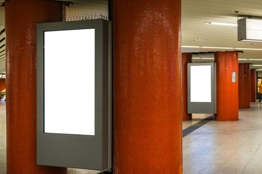 Subway Isolated White Advertisement Space Blank Mockup Transportation Urban