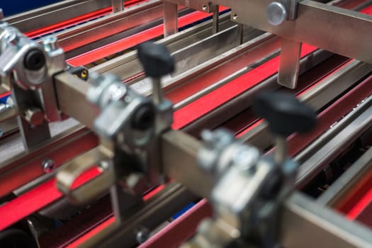 Folding Machine Red Belts Feed Wheels Metal Industrial Appliance Paper