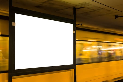 Subway Ad Space Blank Isolated White Copy Space City Urban Environment Billboard