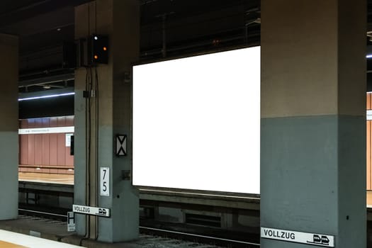 Subway Isolated White Advertisement Space Blank Mockup Transportation Urban