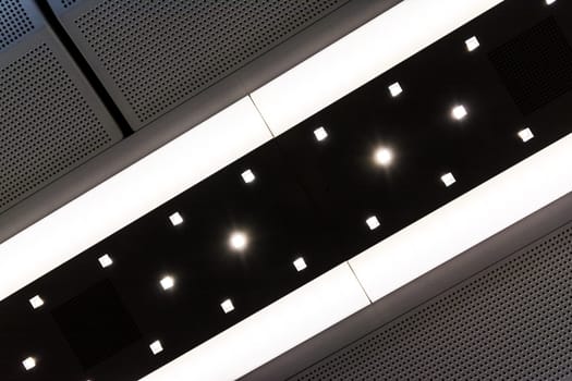 Abstract Subway Lights Black White Diagonal