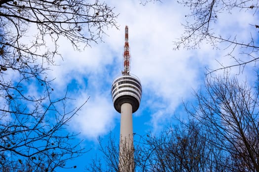 Stuttgart TV Tower from Forest Under Perspective Architecture Germany Destintation Tourism