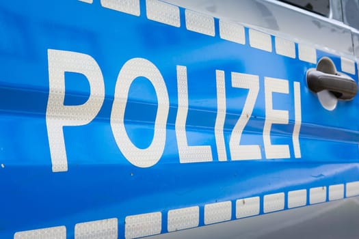 German Polizei Car Label Badge Police Blue Silver Reflective Safety