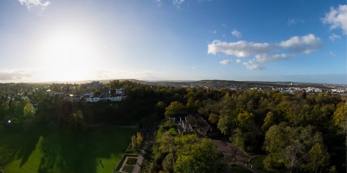 Killesberg Park Stuttgart Germany Outdoor Grassy Landscape Autumn Fall Sunset View from Platform