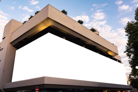 Massive Mall Billboard Large Format Building Blank White Space Isolated