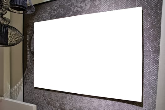Modern House Home Designer Mockup Acrylic Blank Isolated White Decoration Furniture Interior Indoors Frame Wall