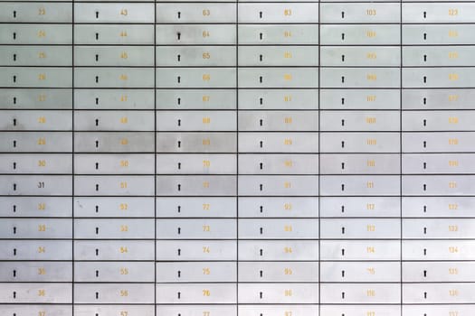 Numbered Mailbox Rows and Columns Grid Perspective Postal System