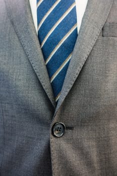 Businessman Suit Success Work Expensive Closeup White Collar Tie Buttons