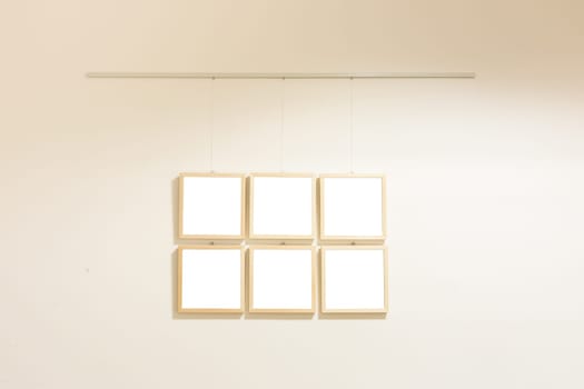 Small Modern Contemporary Art Museum Display Frames Blank White Template Minimal Wall