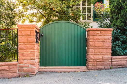 Garden Rustic Entrance Gate Door Residential Home Wall Bricks Exterior