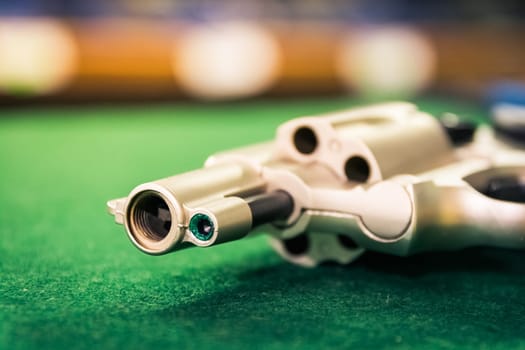 Revolver Pistol Gun Store Detail Weapons Deadly Clean New Shop Isolated Dealer Seller Nobody