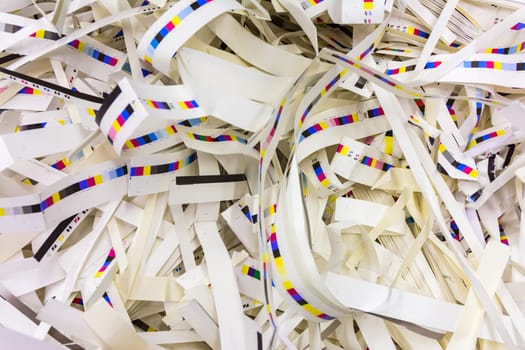 Paper Trimmings Waste CMYK Printing Industry Background Strips Control Four Color