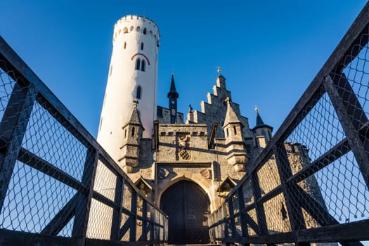 Schloss Lichtenstein Castle Germany Baden-Wuerttemberg Swabian Alb Mountain Castle Fairy Tale Landscape Fortress European Travel Destination Architecture