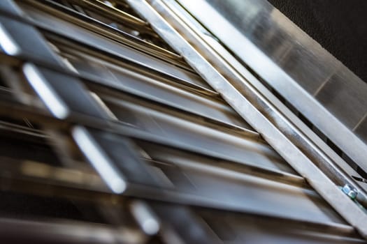 Paper Folding Machine Fold Unit Inside Metal Bars Press Closeup Inner Workings Print Production Book Signature Slot