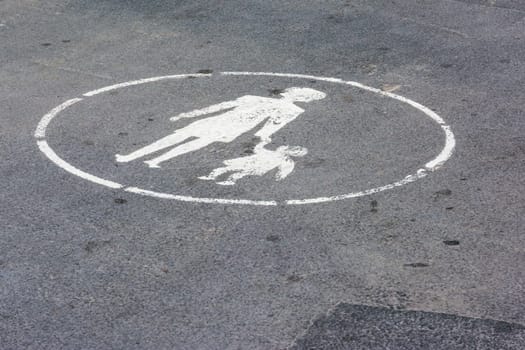 Pedestrian Crossing Walking Path Mark Sign Asphalt White Painted