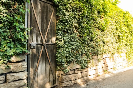 Garden Rustic Entrance Gate Door Residential Home Wall Bricks Exterior